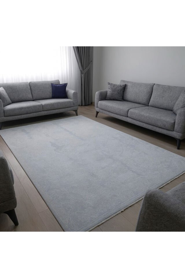 HALI SARAY SIK DOKUMA ORTA KALINLIKTA TOZ YAPMAYAN AKRİLİK HALI Gri̇ - 160 X 230