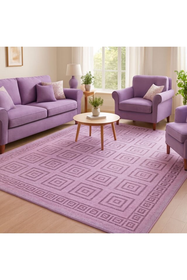 Yün Halı Uşak Saf Yün Mirage Parıltılı Muhteşem Yün Halı Mor 011geleneksel Doku, Yün Halı.