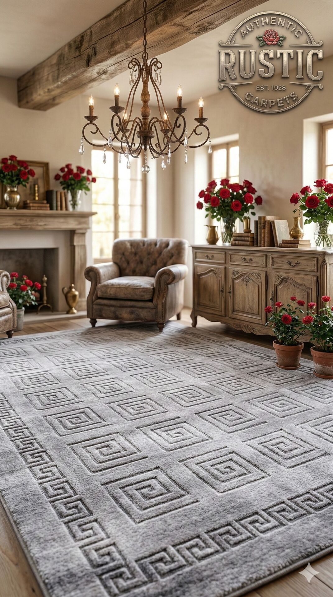 Yün Halı Uşak Saf Yün Mirage Parıltılı Muhteşem Yün Halı Gri 002 Geleneksel Doku, Yün Halı