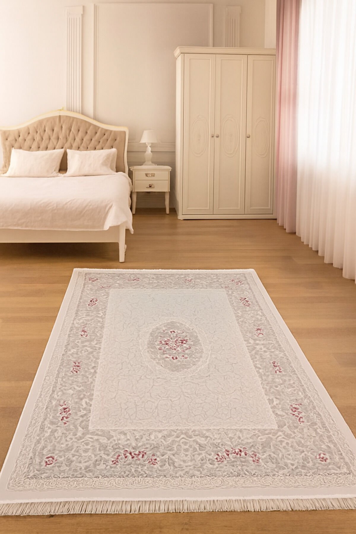 HALI SARAY HALI  021 SÜPER YATAK ODASI HALILARI SIK DOKUMA KALIN HALILAR 80X150 Krem - 80 X 300