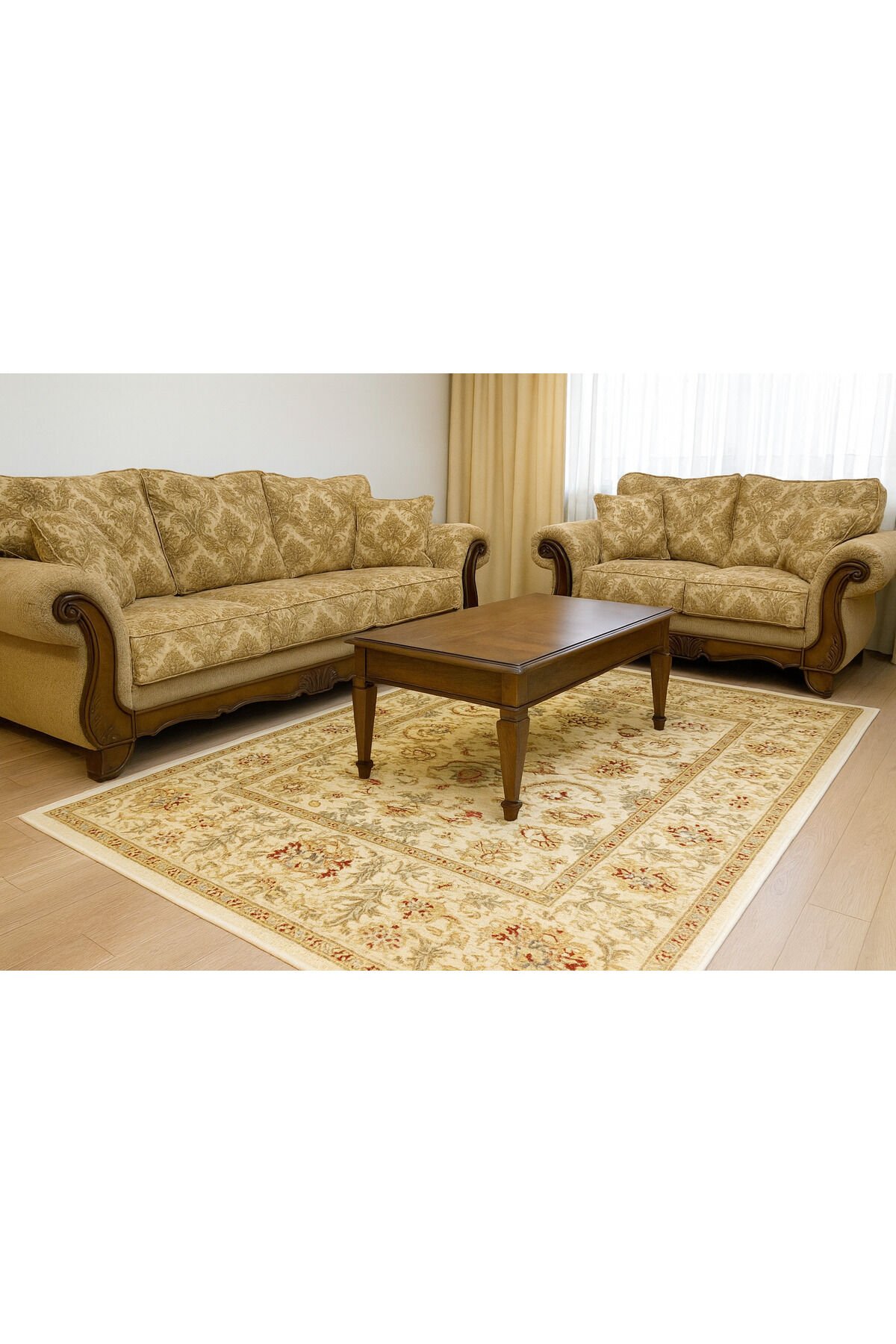 Yün Halı Uşak Saf Yün Dokuma Halı Slc 0113 Geleneksel Doku, Yün Halı Bej - 150 X 230