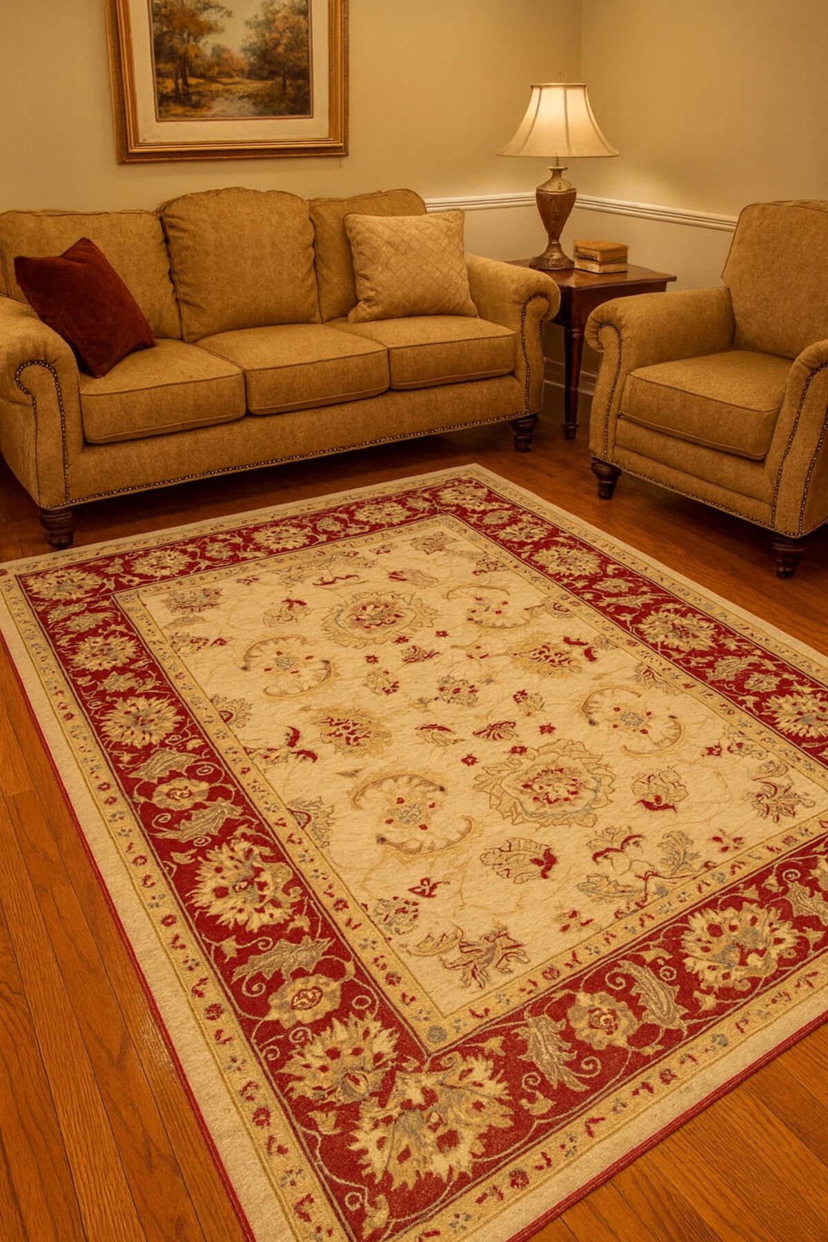 Yün Halı Uşak Saf Yün Halı Slc 01123 Geleneksel Doku, Yün Halı Bej - 150 X 230