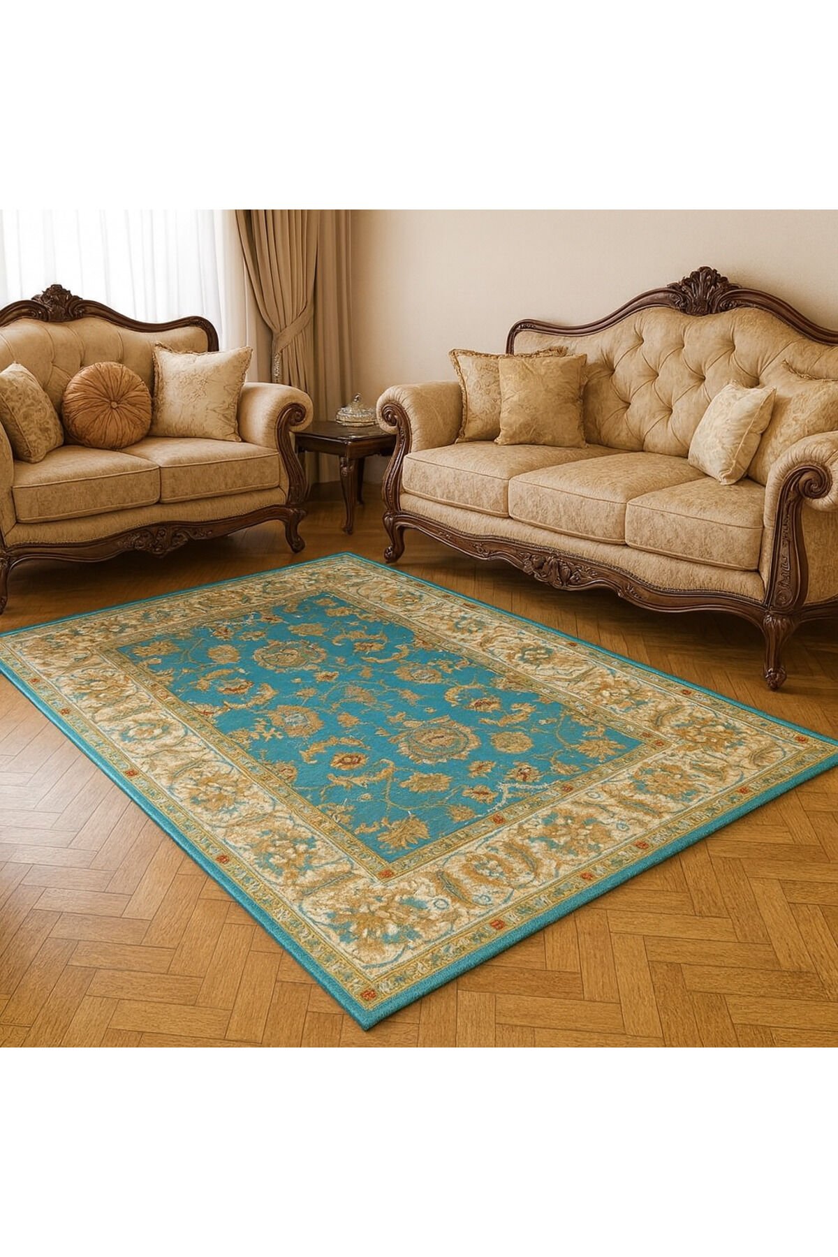 Yün Halı Uşak Saf Yün Halı Slc 0112 Geleneksel Doku, Yün Halı Bej - 150 X 230