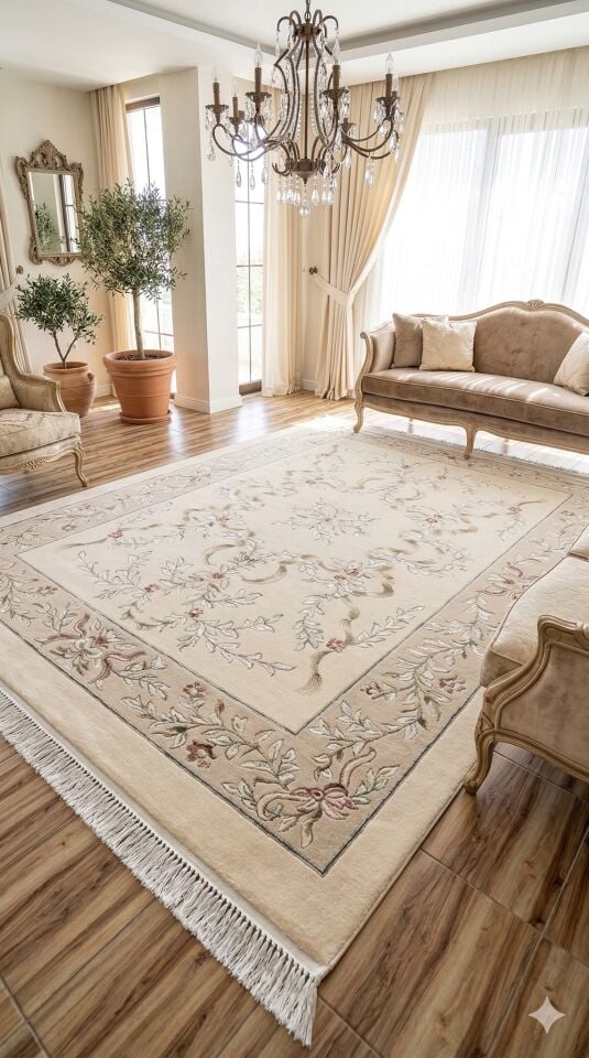 Salon Halısı Yün Halı Uşak Saf Yün Gözalıcı Zarif Özel Halı