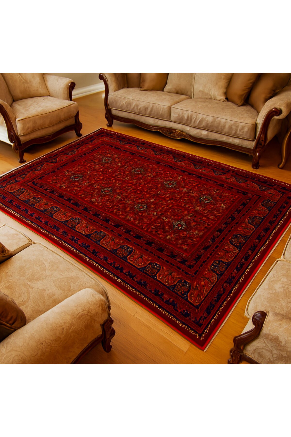 Yün Halı Uşak Afgan 1.kalite Saf Yün Özel Dokuma Halı Bordo Geleneksel Doku, Yün Halı 240x340 ebat Bordo Kirmizi - 90 X 150