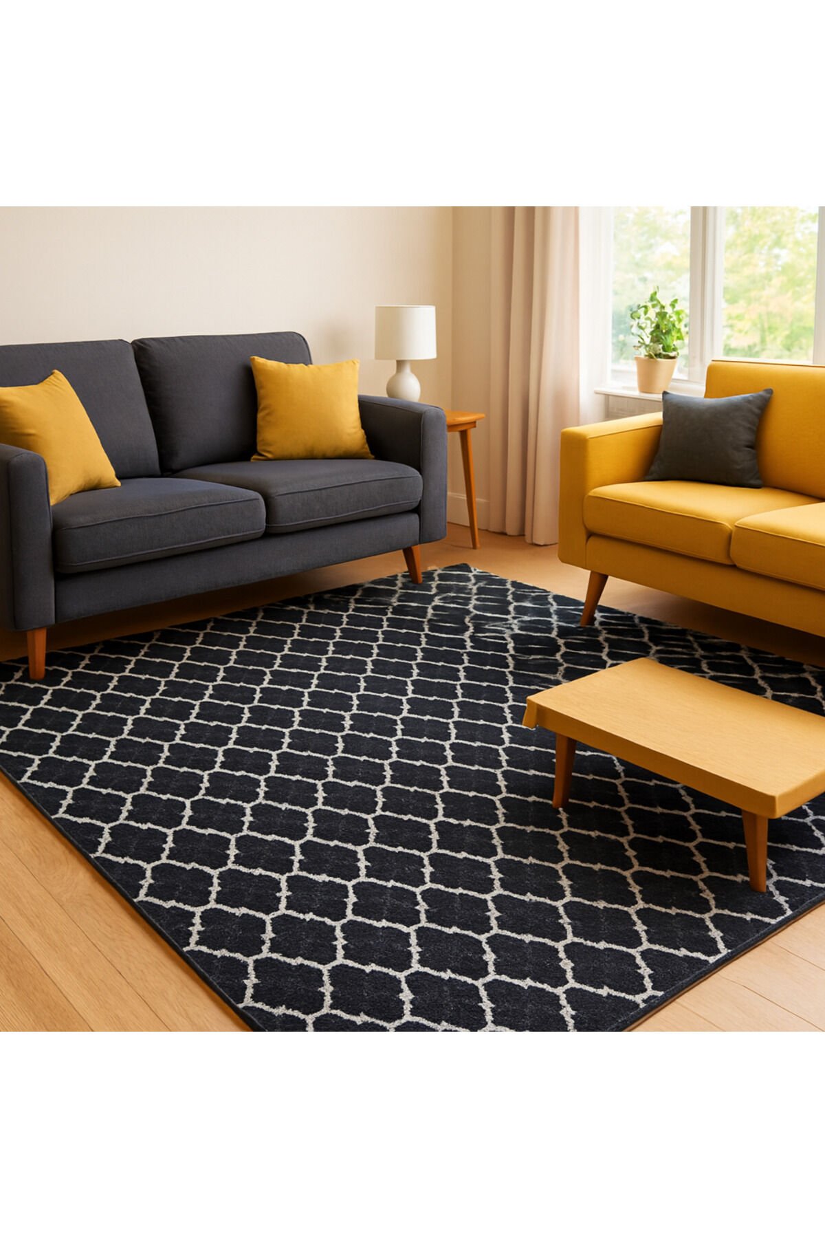 TİLYA SIK DOKUMA ORTA KALINLIKTA TOZ YAPMAYAN AKRİLİK HALI Gri̇ - 160 X 230