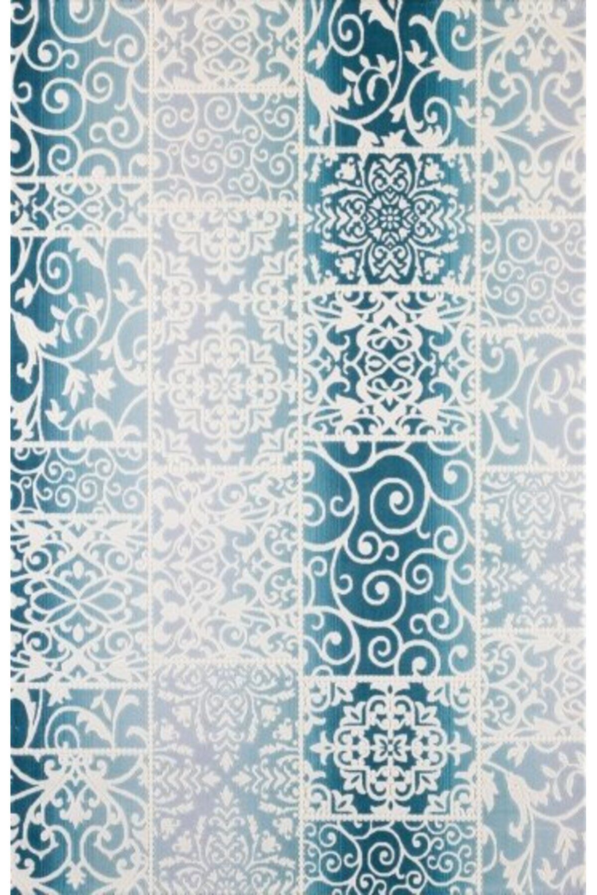 Sembol Mavi Kalın Sık Dokuma Yıllarca Sağlam Kalacak Halı