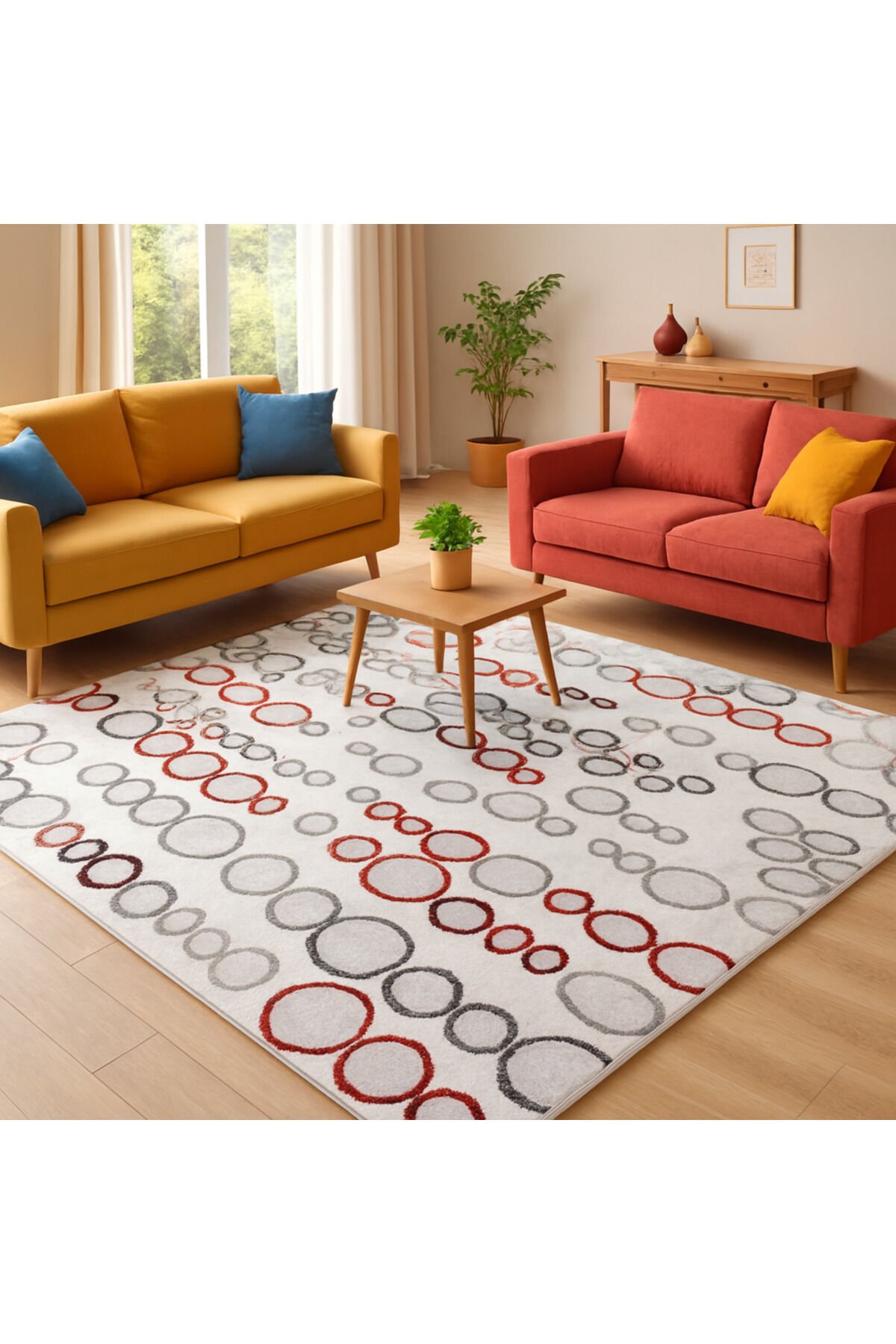 TİLYA SIK DOKUMA ORTA KALINLIKTA TOZ YAPMAYAN AKRİLİK HALI Gri̇ - 160 X 230