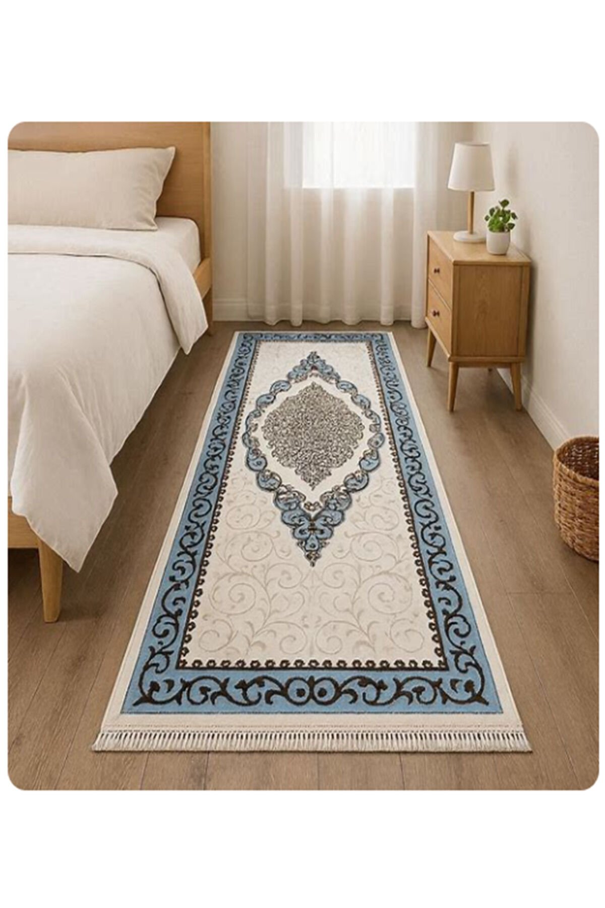 HALI SARAY HALI SÜPER YATAK ODASI HALILARI 072 Gri̇ Mavi̇ - 80 X 150