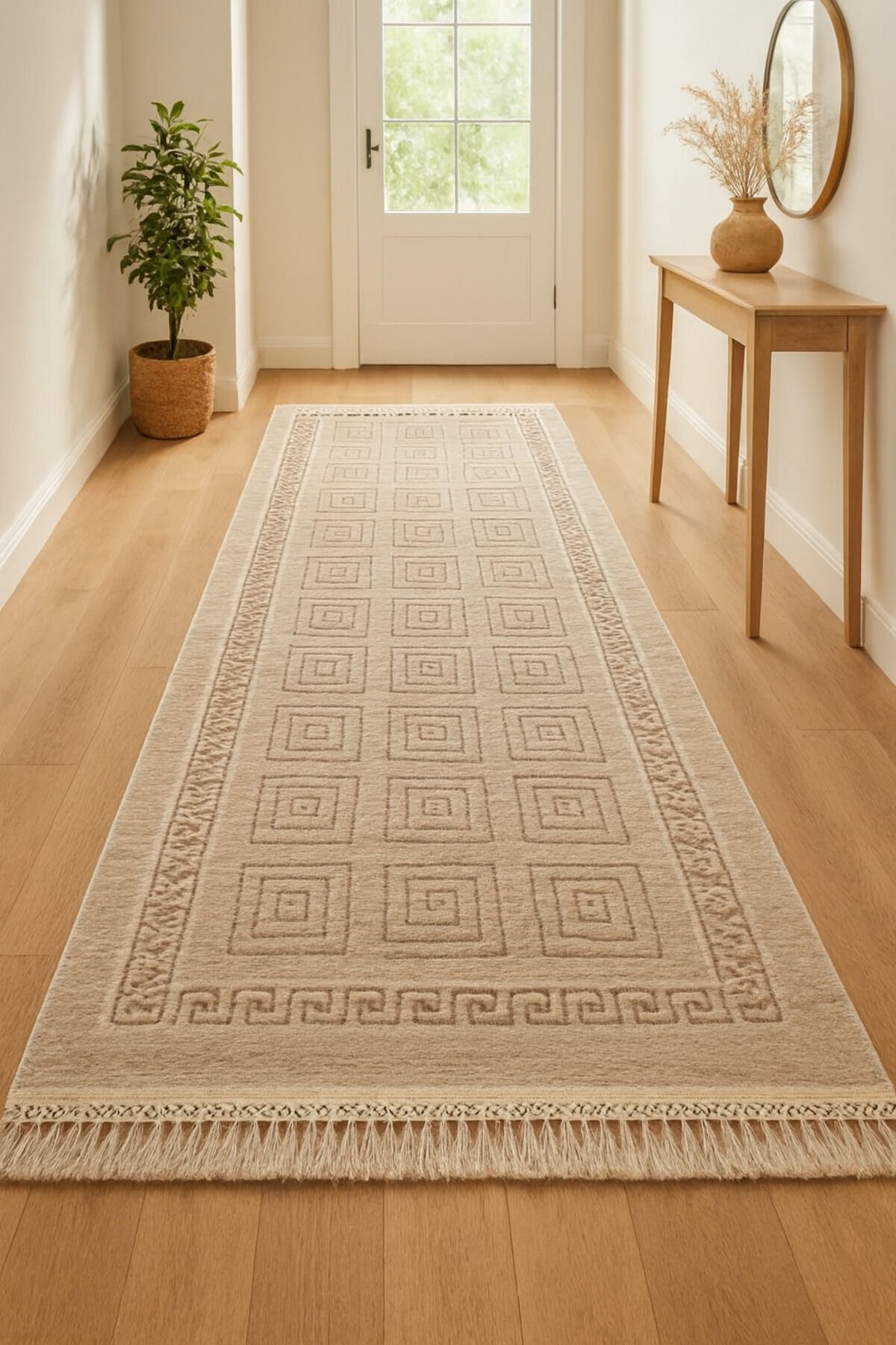 SARAY SIK DOKUMA KALIN AKRİLİK YOLLUK HALI Gri̇ - 100 X 200