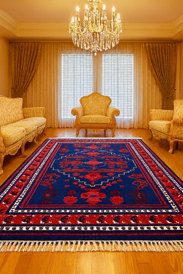 YÜN HALI UŞAK AFGAN SAF YÜN YÜKSEK KALİTE SIK DOKUMA MUHTEŞEM HALI BORDO 002