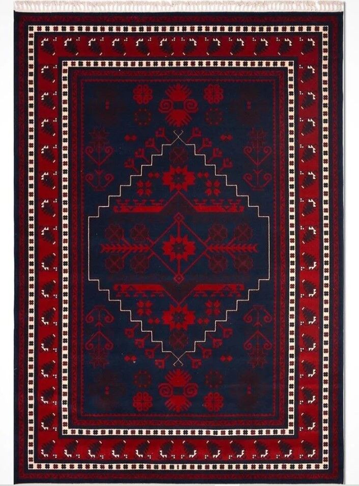 YÜN HALI UŞAK AFGAN SAF YÜN YÜKSEK KALİTE SIK DOKUMA MUHTEŞEM HALI BORDO 002