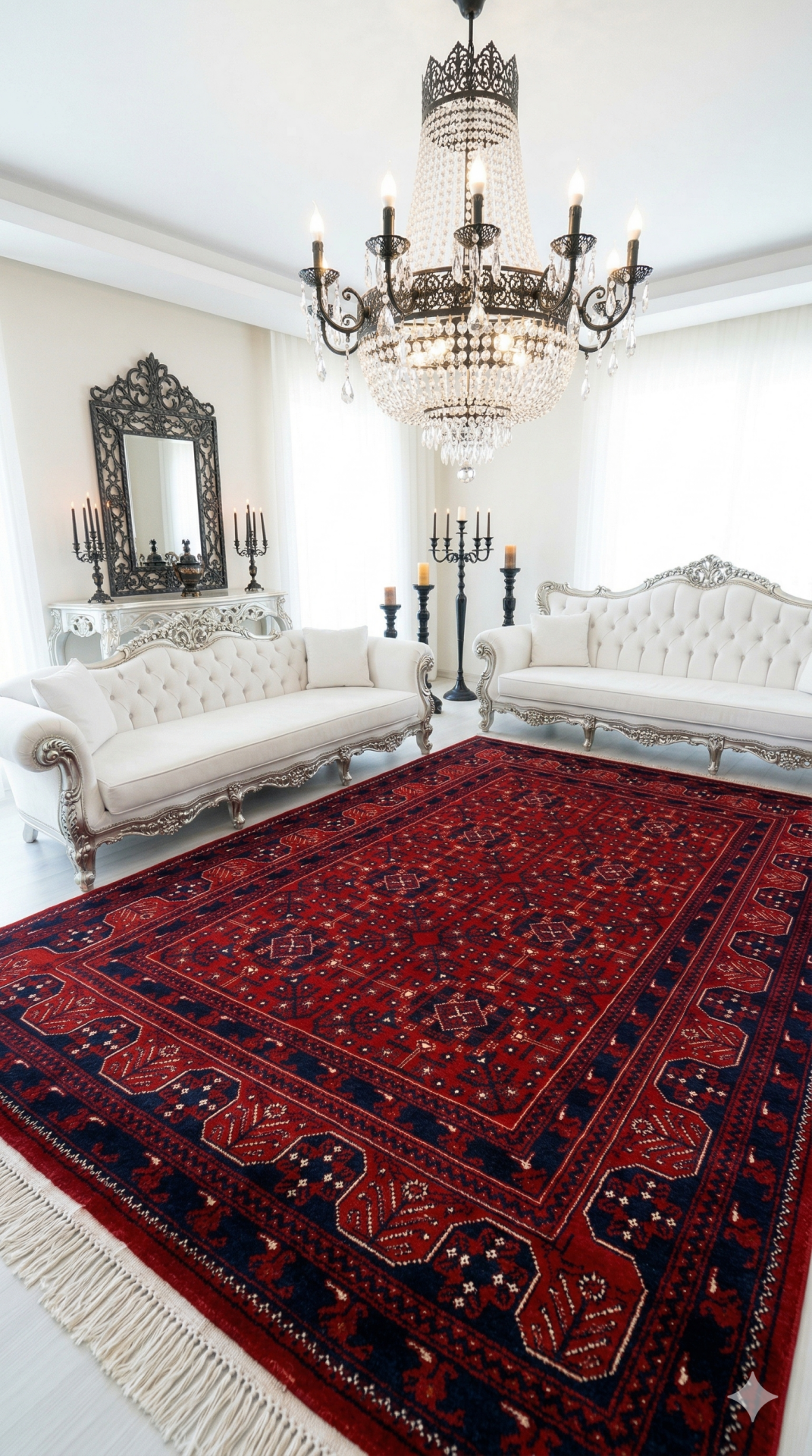 Yün Halı Uşak Afgan 1.kalite Saf Yün Özel Dokuma Halı Bordo Geleneksel Doku, Yün Halı 240x340 ebat