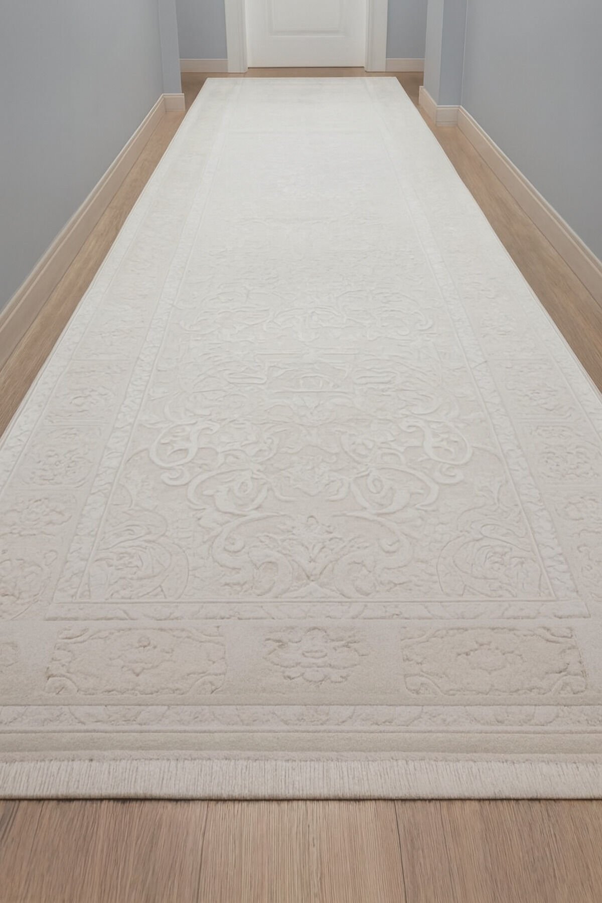 SARAY SIK DOKUMA KALIN AKRİLİK YOLLUK HALI Gri̇ - 100 X 200