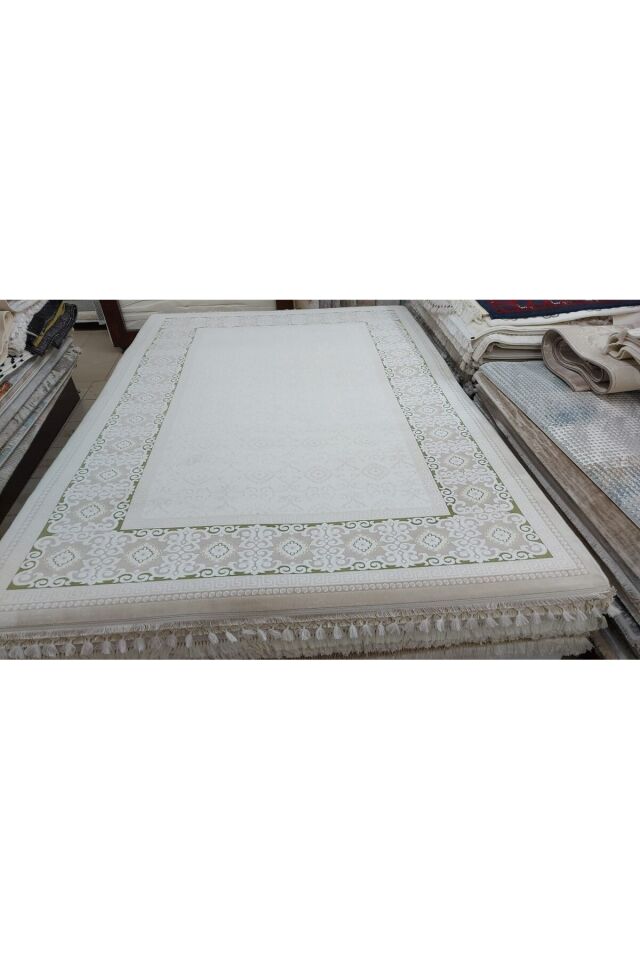 ZİRVE SARAY  SIK DOKUMA KALIN AKRİLİK MUHTEŞEM SALON HALISI Krem - 200 X 290