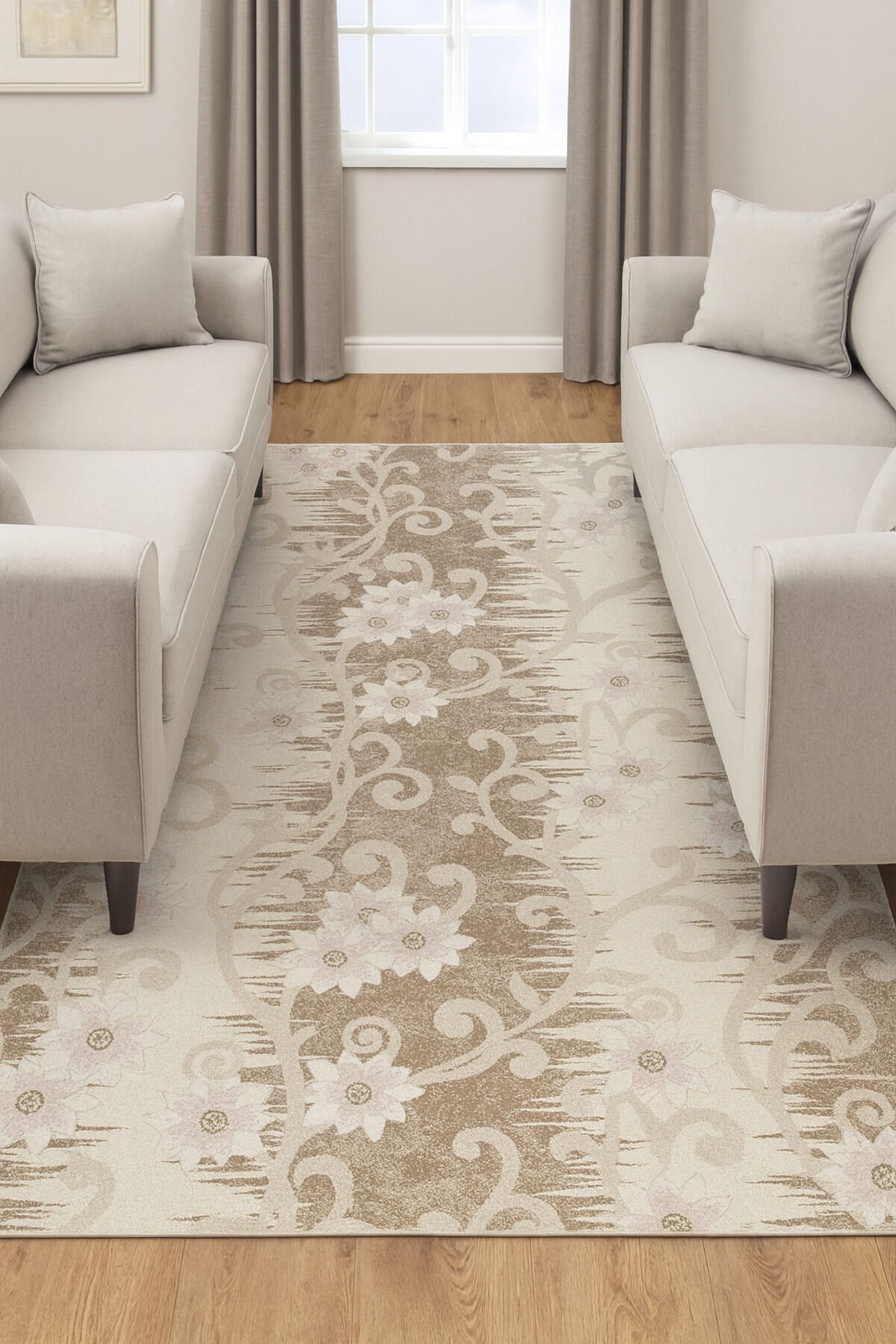 VERONA SIK DOKUMA ORTA KALINLIKTA HALI Bej - 80 X 300