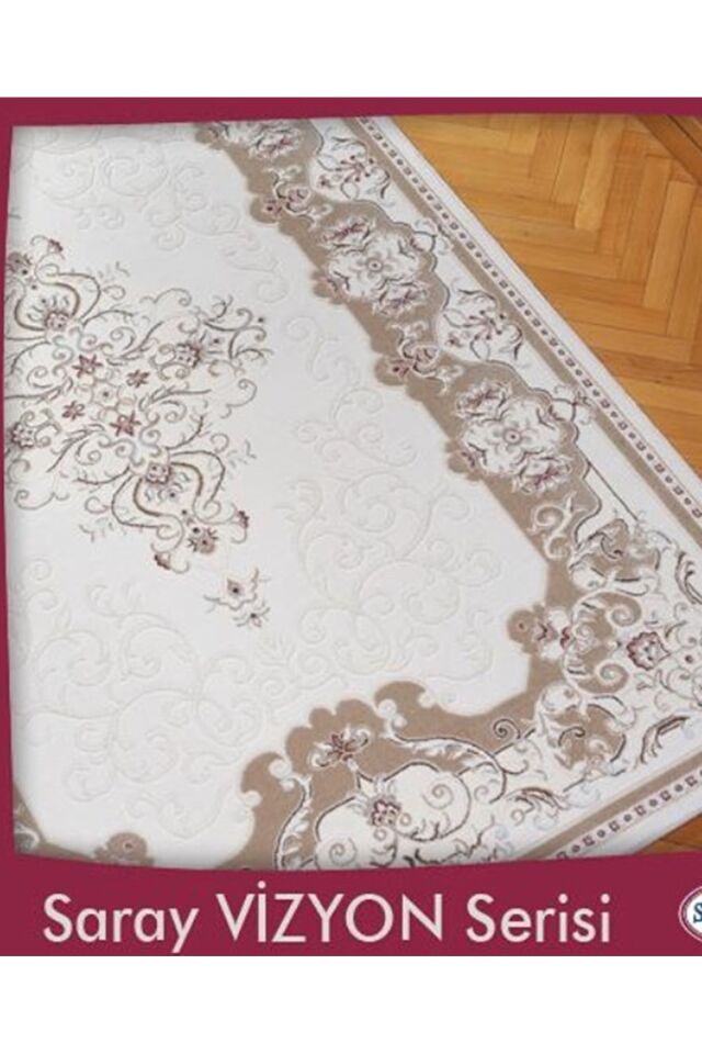 VİZYON KALIN YÜKSEK KALİTE SIK DOKUMA MUHTEŞEM HALI 01 Krem Kahve - 200 X 300