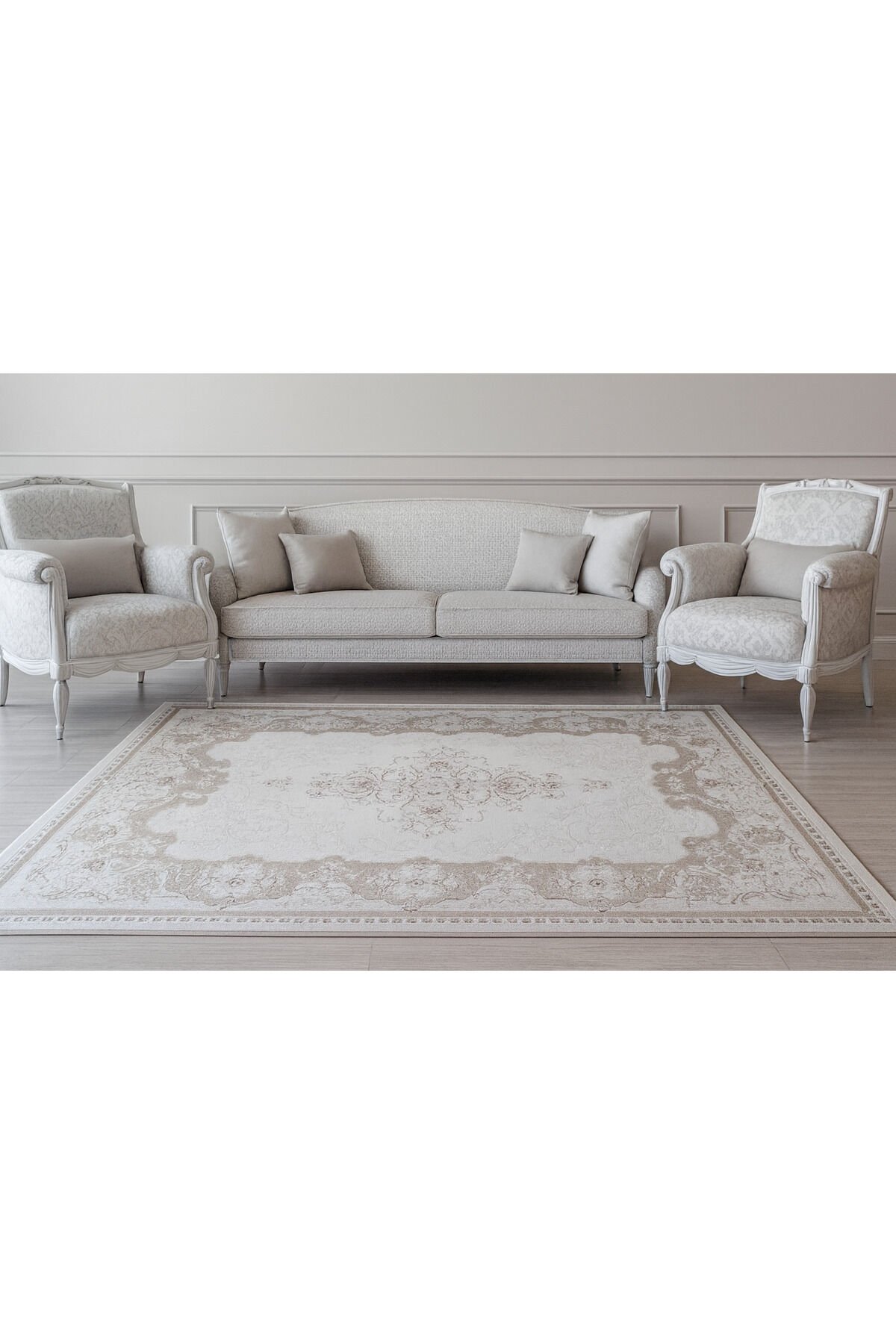 VİZYON KALIN YÜKSEK KALİTE SIK DOKUMA MUHTEŞEM HALI 01 Krem Kahve - 200 X 300