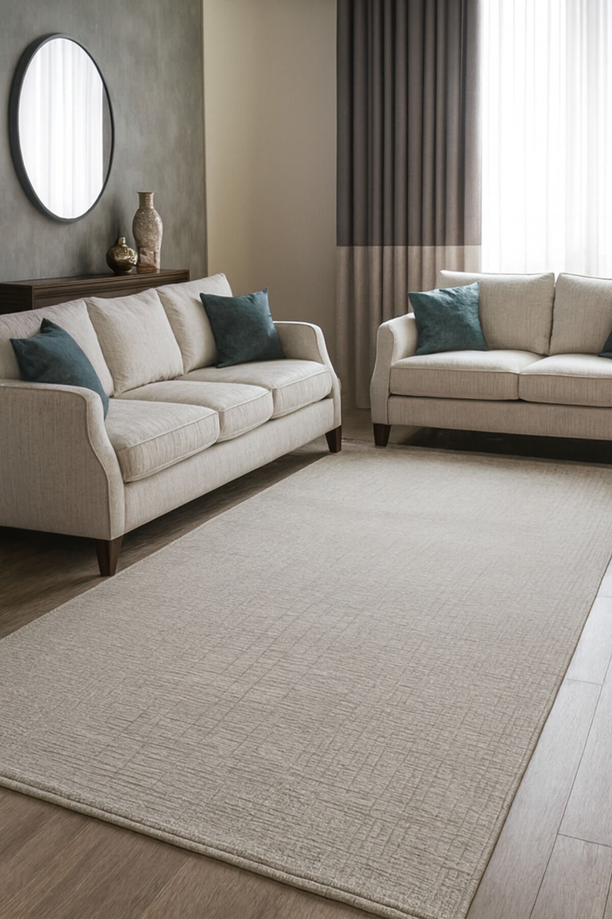 SARAY SIK DOKUMA KALIN AKRİLİK YOLLUK HALI GRİ RENK