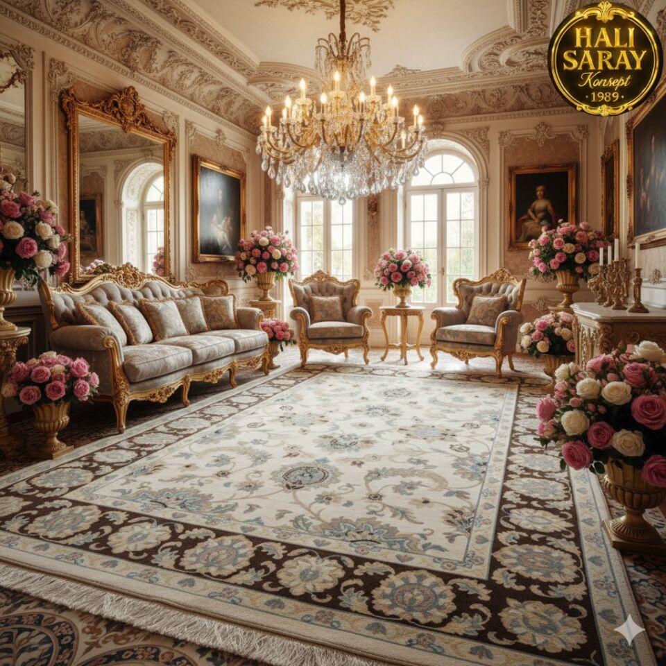 YÜN HALI UŞAK  SAF YÜN  SÜPER HALI KAHVE ANTRASİT 01052