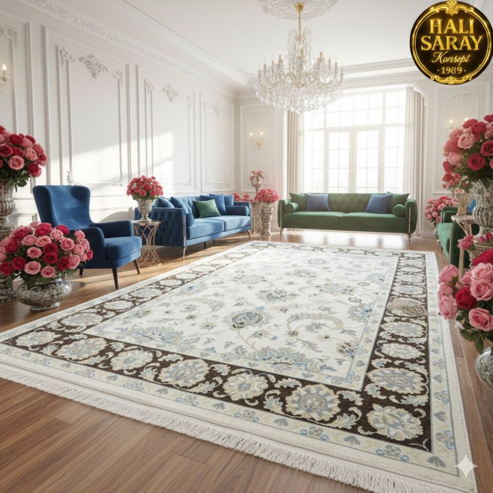 YÜN HALI UŞAK  SAF YÜN  SÜPER HALI KAHVE ANTRASİT 01052