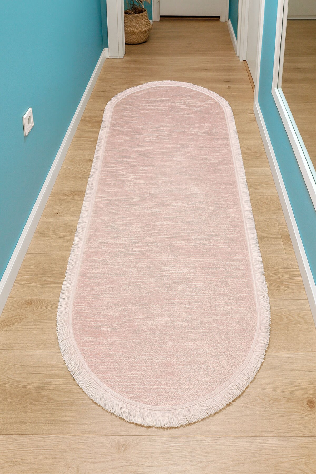 HERA SIK DOKUMA AKRİLİK OVAL HALI Pembe - 80 X 150