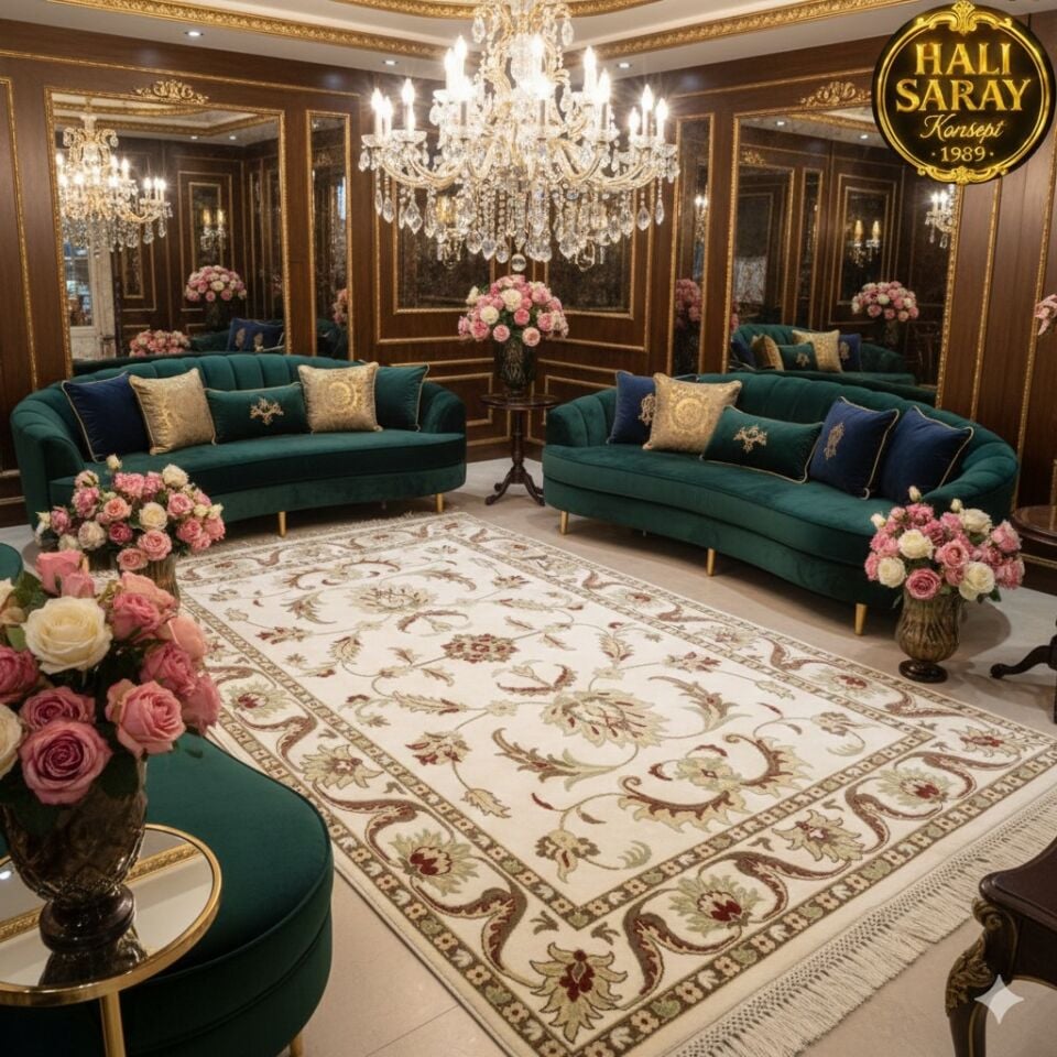 YÜN HALI UŞAK  SAF YÜN  SÜPER HALI KAHVE ANTRASİT 01052