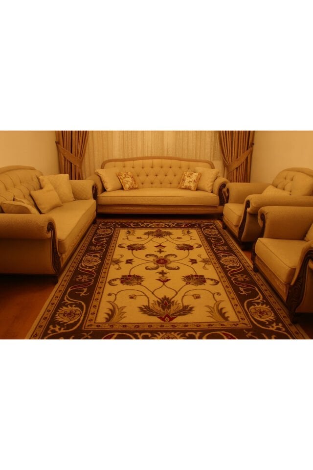 YÜN HALI UŞAK  SAF YÜN  SÜPER HALI KAHVE ANTRASİT 01052