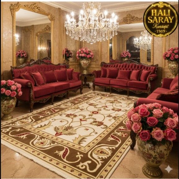 YÜN HALI UŞAK  SAF YÜN  SÜPER HALI KAHVE ANTRASİT 01052