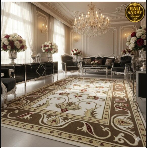 YÜN HALI UŞAK  SAF YÜN  SÜPER HALI KAHVE ANTRASİT 01052