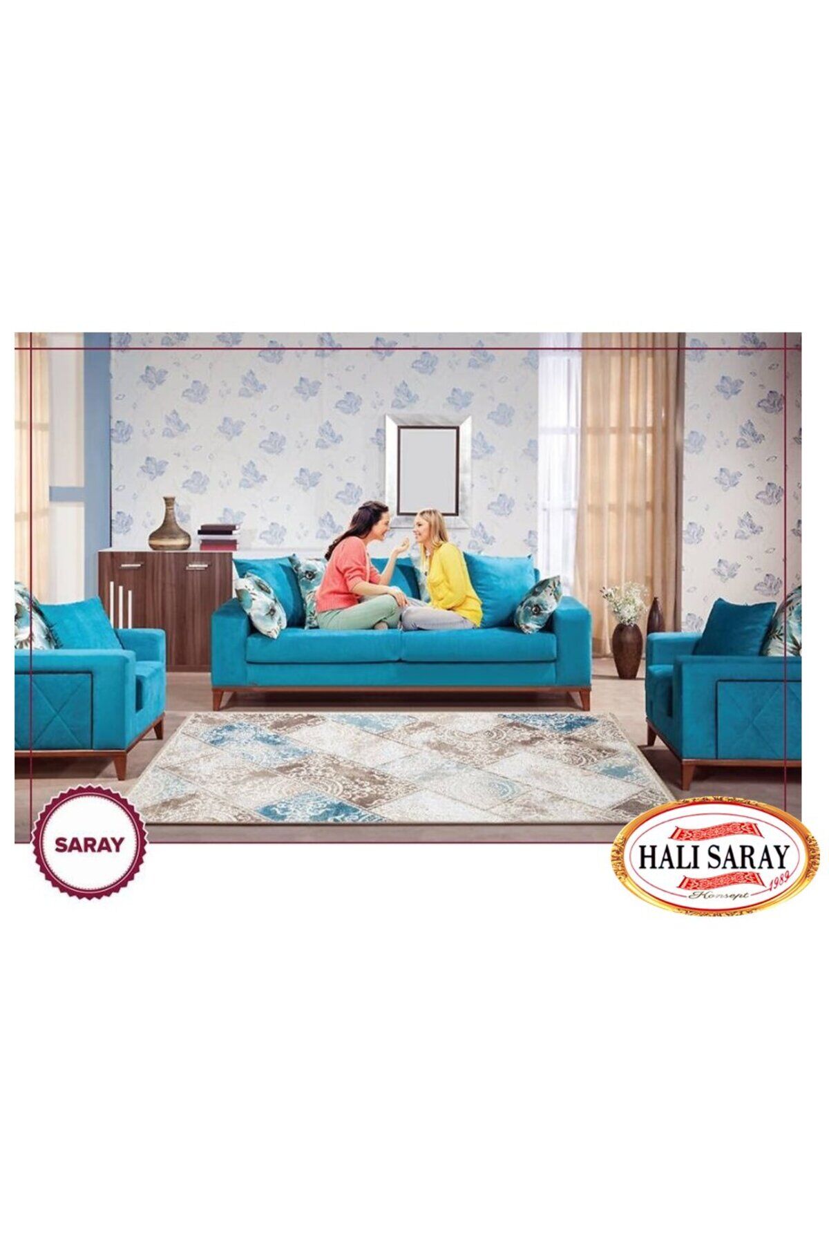 HALI SARAY SIK DOKUMA KALIN HALI Yeşi̇l - 100 X 300