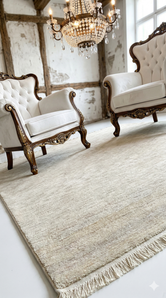 Yün Halı Uşak Saf Yün Halı Düz Renk  Özel Fiyat 002 Bej Geleneksel Doku, Yün Halı