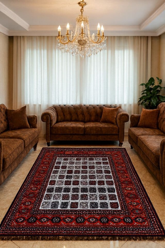 AFGAN HALI DOKUMA TÜY YAPMAYAN ORTA KALINLIKTA ÖZEL TEZGAH DOKUMA MUHTEŞEM HALI Kırmızı - 200 X 300