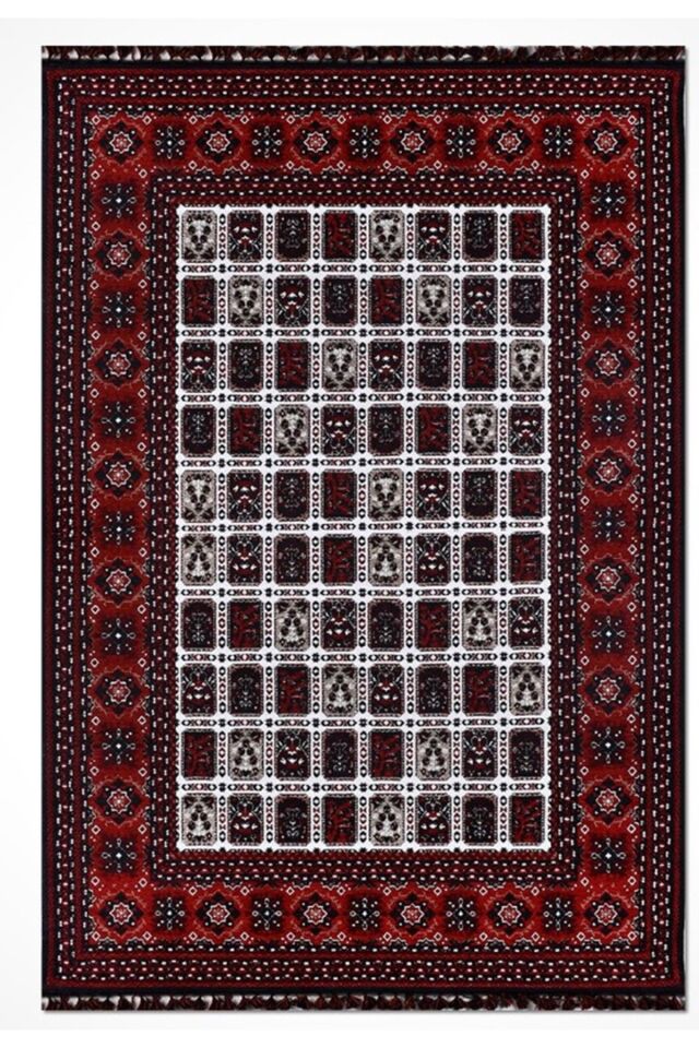 AFGAN HALI DOKUMA TÜY YAPMAYAN ORTA KALINLIKTA ÖZEL TEZGAH DOKUMA MUHTEŞEM HALI Kırmızı - 200 X 300