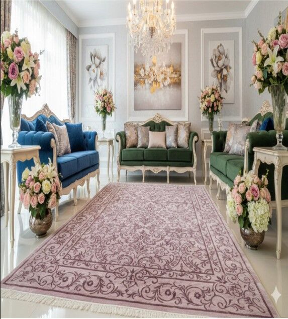 Yün Halı Uşak Saf Yün Mirage Parıltılı Floşlu Muhteşem Yün Halı Geleneksel Doku, Yün Halı