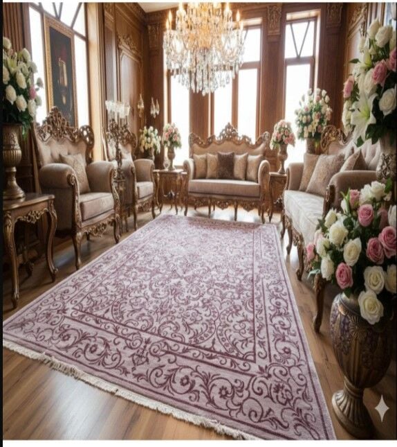 Yün Halı Uşak Saf Yün Mirage Parıltılı Floşlu Muhteşem Yün Halı Geleneksel Doku, Yün Halı