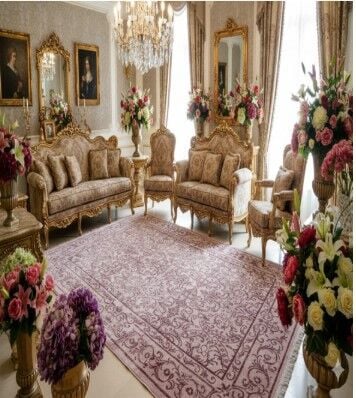 Yün Halı Uşak Saf Yün Mirage Parıltılı Floşlu Muhteşem Yün Halı Geleneksel Doku, Yün Halı