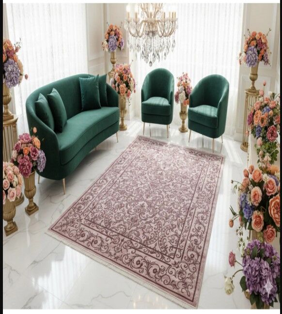 Yün Halı Uşak Saf Yün Mirage Parıltılı Floşlu Muhteşem Yün Halı Geleneksel Doku, Yün Halı