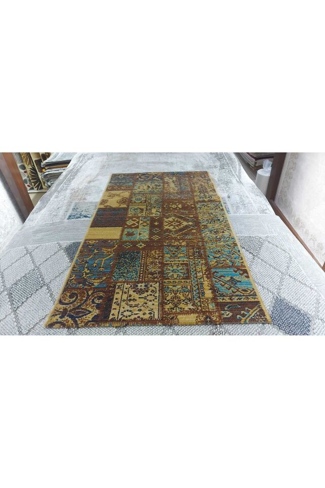 Yün Halı Uşak Saf Yün Süper Halı Kahve Antrasit 01052 Geleneksel Doku, Yün Halı