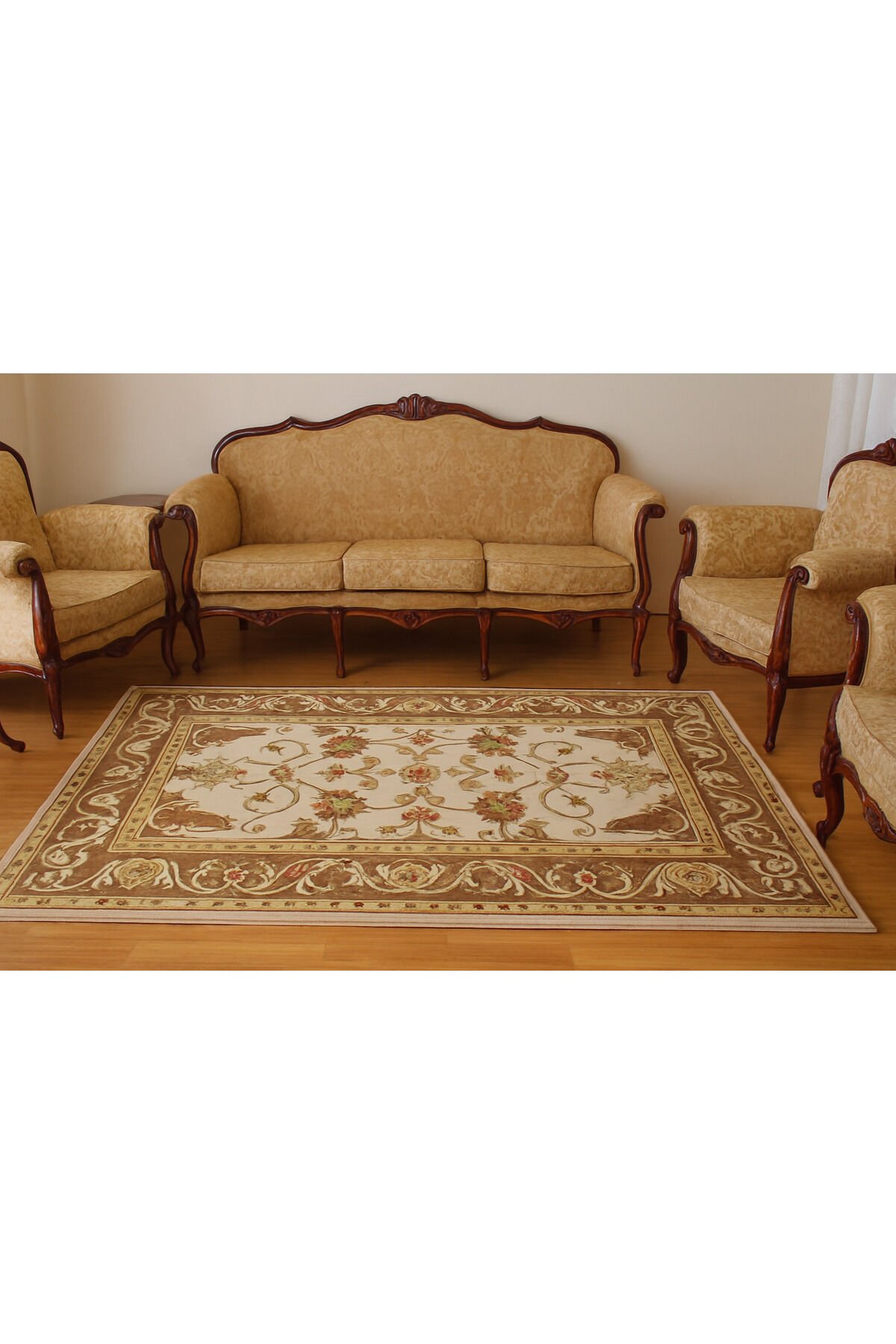 YÜN HALI UŞAK  SAF YÜN  SÜPER HALI KAHVE ANTRASİT 01052 Bej - 160 X 230
