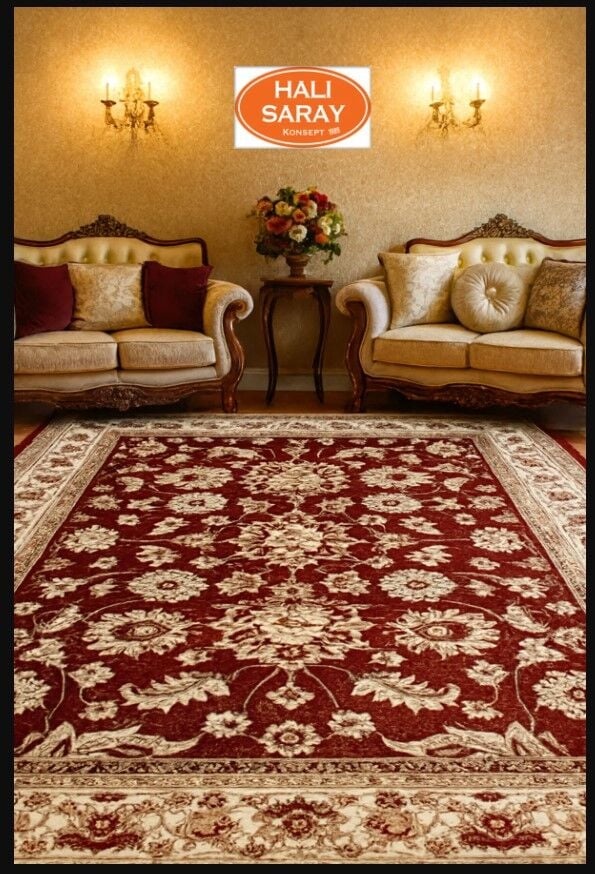 HANEDAN SIK DOKUMA İPEK AKRİLİK PARILTILI TÜY VERMEYEN YÜKSEK KALİTE SALON HALISI ORTA KALINLIKTADI