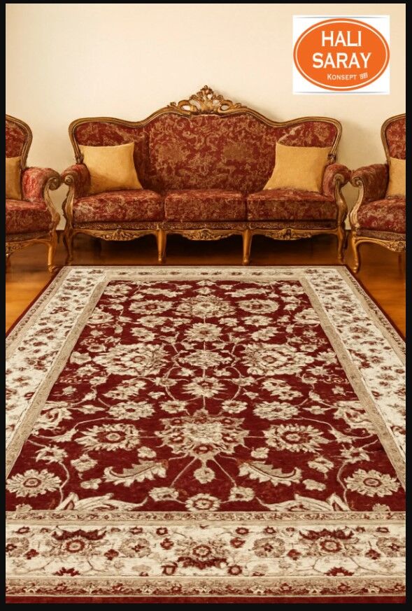 HANEDAN SIK DOKUMA İPEK AKRİLİK PARILTILI TÜY VERMEYEN YÜKSEK KALİTE SALON HALISI ORTA KALINLIKTADI