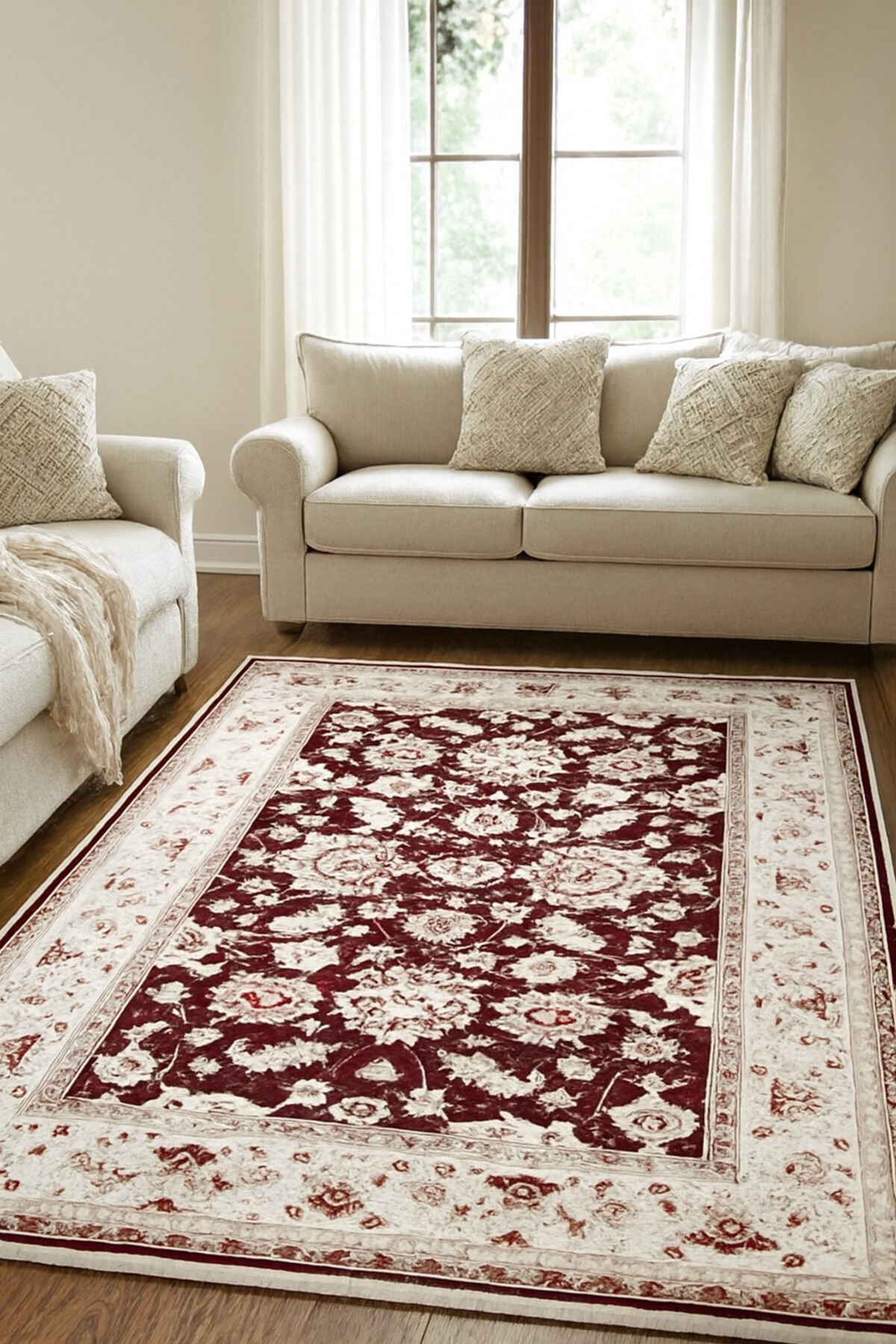 HANEDAN SIK DOKUMA İPEK AKRİLİK PARILTILI TÜY VERMEYEN YÜKSEK KALİTE SALON HALISI ORTA KALINLIKTADI