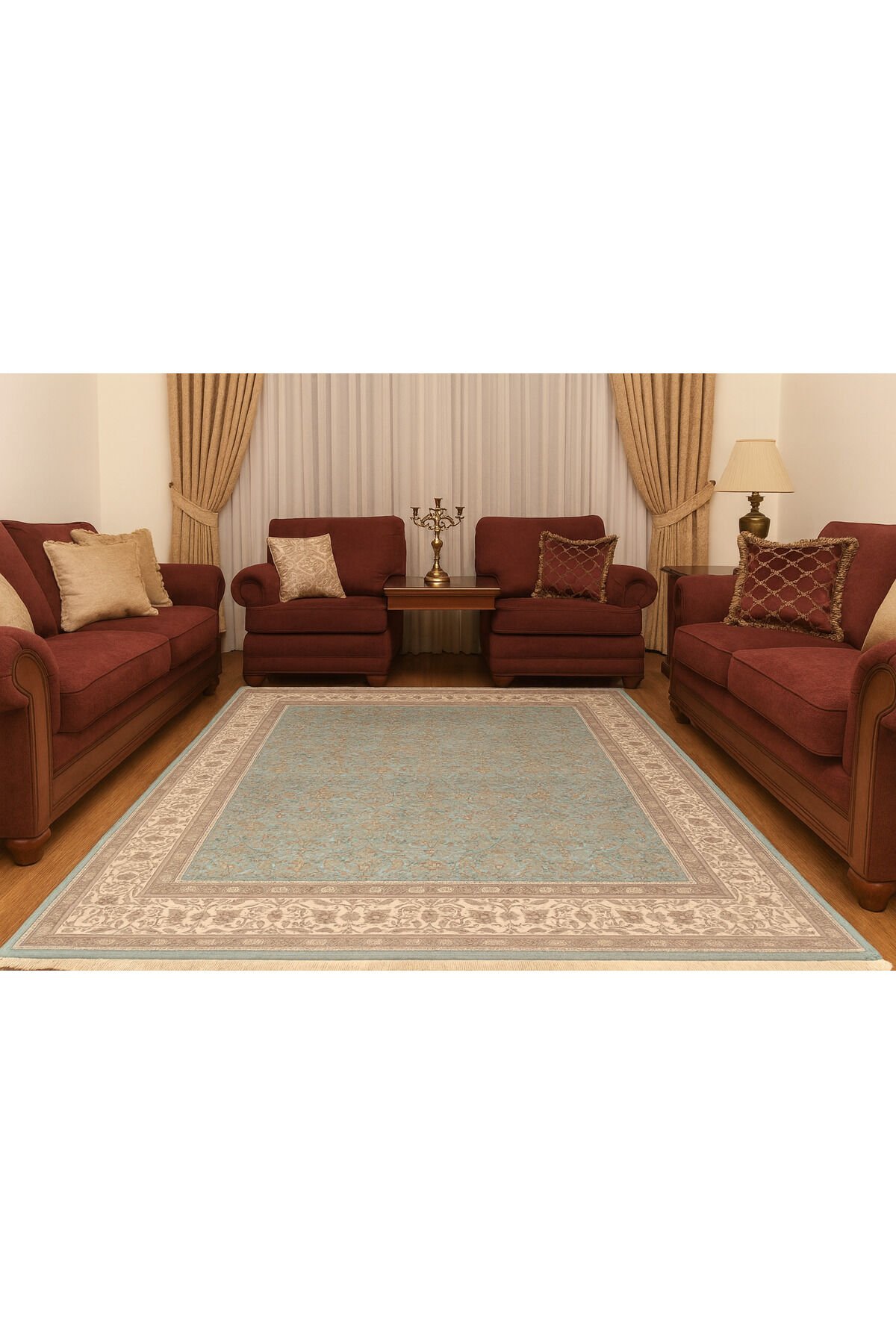 YÜN HALI UŞAK  SAF YÜN  SÜPER HALI Mavi̇ - 160 X 230