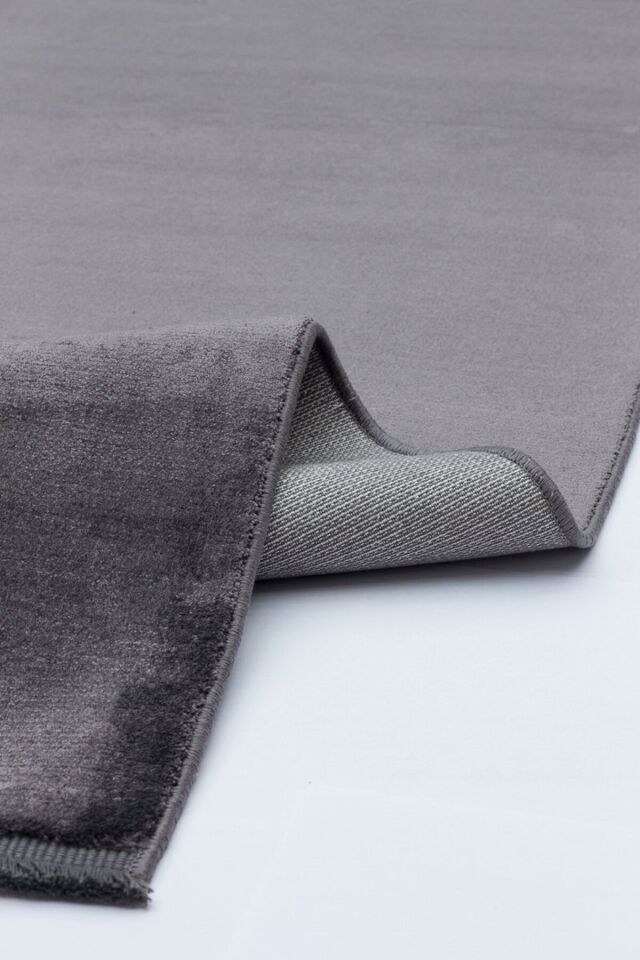 Apex Platin süper  Yüksek Kalite Ipek Bambu Parıltılı Düz Renk Halı Premium Salon Halısı Antrasit - 160 X 230