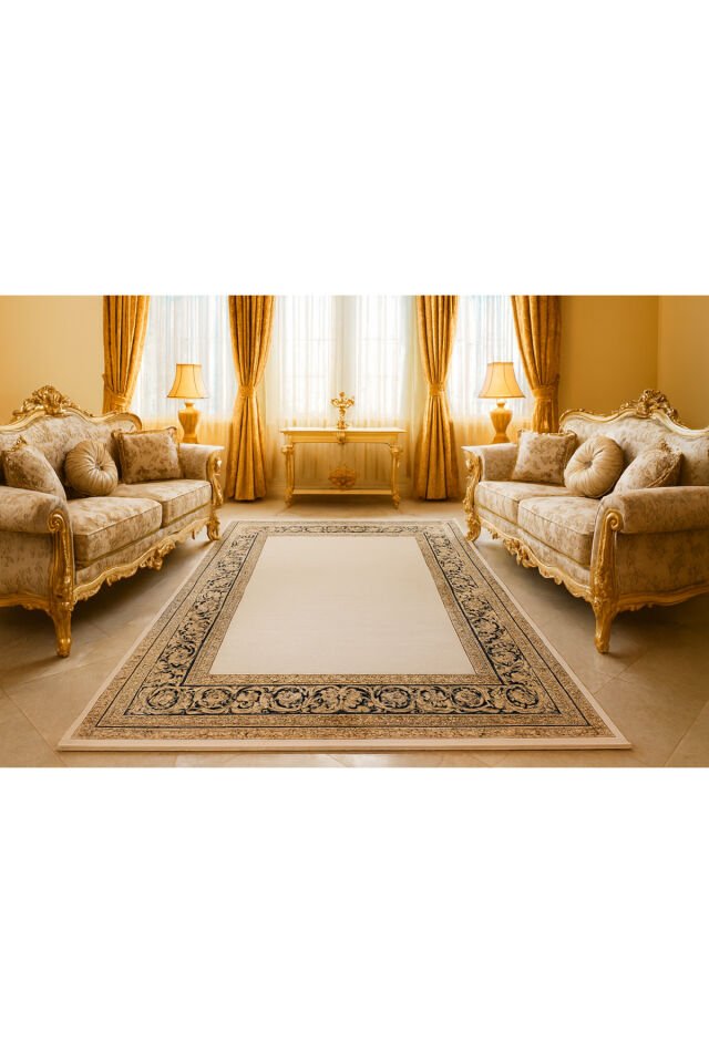 SULTAN İPEK HALI YÜKSEK KALİTE SIK DOKUMA EL EMEĞİDE OLAN İPEK SALON HALISI Lacivert - 200 X 290