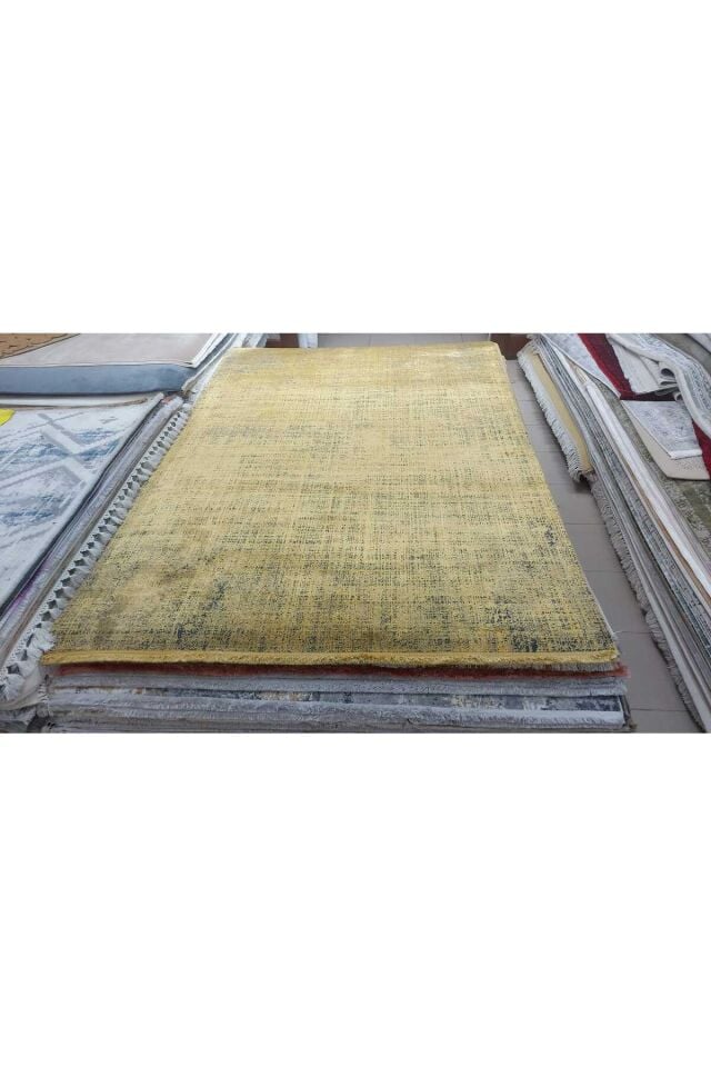 premium ipek bambu sık dokuma parıltılı muhteşem halı