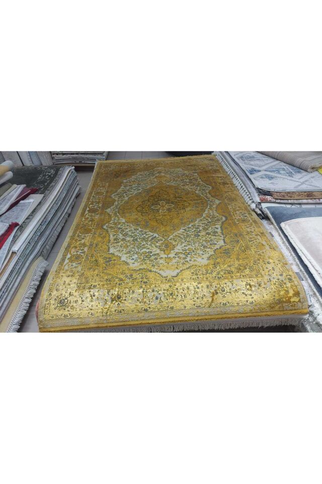 premium ipek bambu sık dokuma parıltılı muhteşem halı