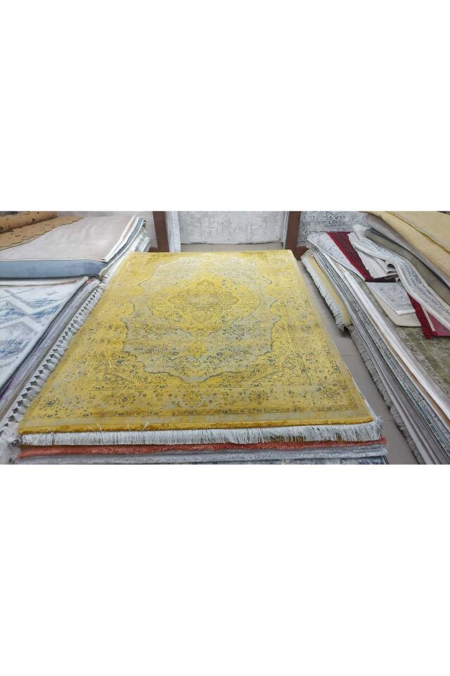 premium ipek bambu sık dokuma parıltılı muhteşem halı