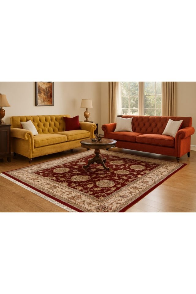 UŞAK SAFİ YÜN ÖZEL DEMİRCİ DOKUMA YÜKSEK KALİTE DOKUMA YÜN HALI